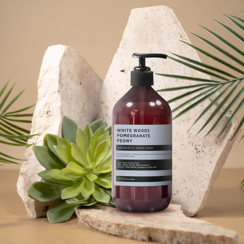 Stone Candles - White Woods Pomegranate Peony Hand Soap